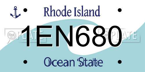 1EN680 Rhode Island License Plate