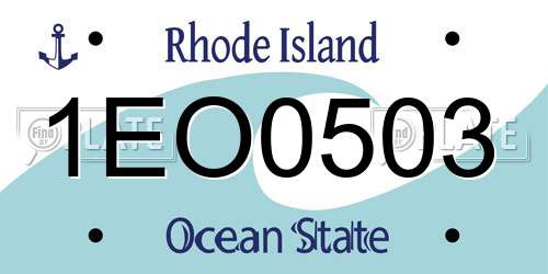1EO0503 Rhode Island License Plate