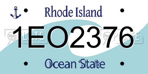 1EO2376 Rhode Island License Plate