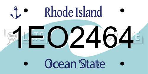 1EO2464 Rhode Island License Plate