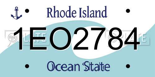 1EO2784 Rhode Island License Plate