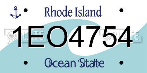 1EO4754 Rhode Island License Plate