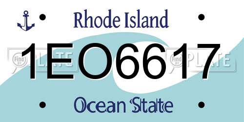 1EO6617 Rhode Island License Plate