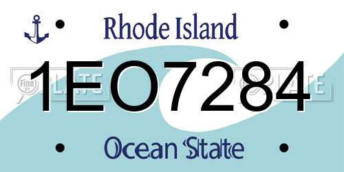 1EO7284 Rhode Island License Plate