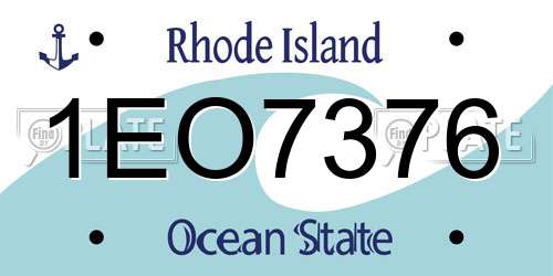 1EO7376 Rhode Island License Plate