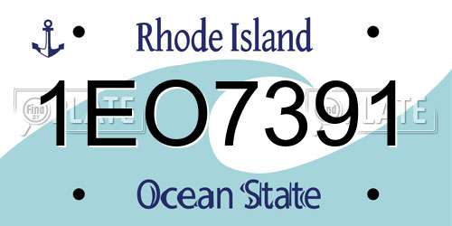 1EO7391 Rhode Island License Plate