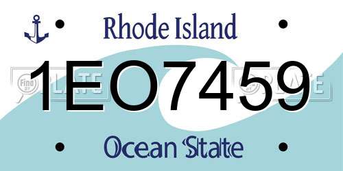 1EO7459 Rhode Island License Plate