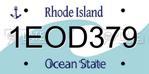 1EOD379 Rhode Island License Plate