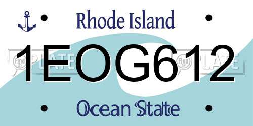 1EOG612 Rhode Island License Plate