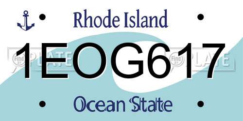 1EOG617 Rhode Island License Plate