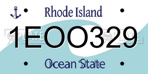 1EOO329 Rhode Island License Plate