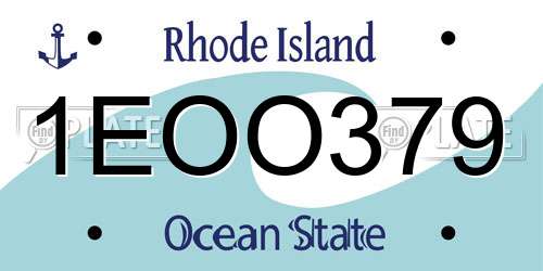 1EOO379 Rhode Island License Plate