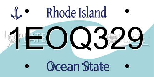 1EOQ329 Rhode Island License Plate