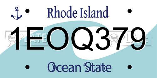 1EOQ379 Rhode Island License Plate