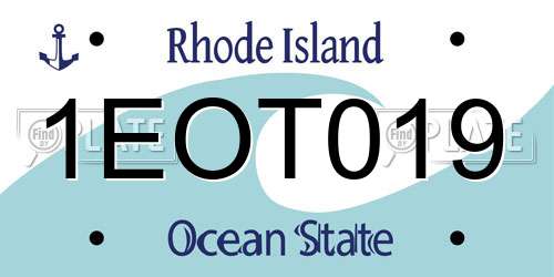 1EOT019 Rhode Island License Plate