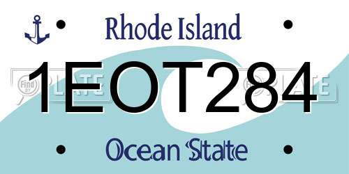 1EOT284 Rhode Island License Plate