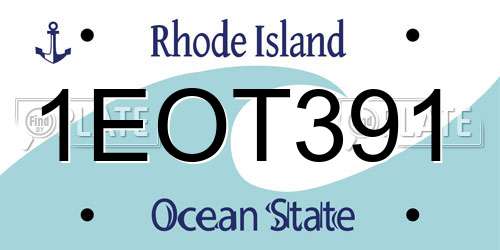 1EOT391 Rhode Island License Plate