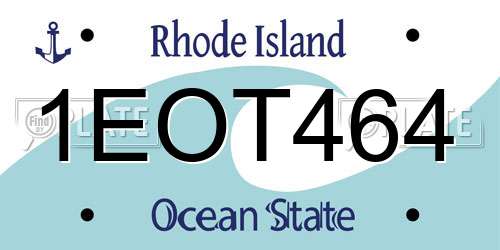1EOT464 Rhode Island License Plate