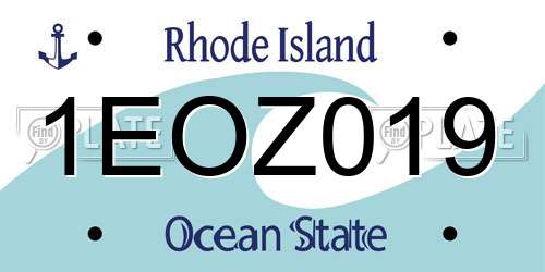 1EOZ019 Rhode Island License Plate