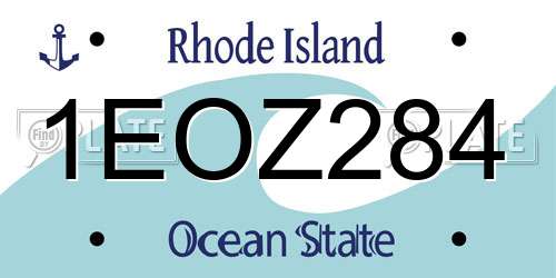 1EOZ284 Rhode Island License Plate