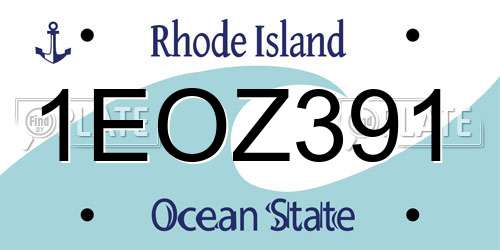 1EOZ391 Rhode Island License Plate