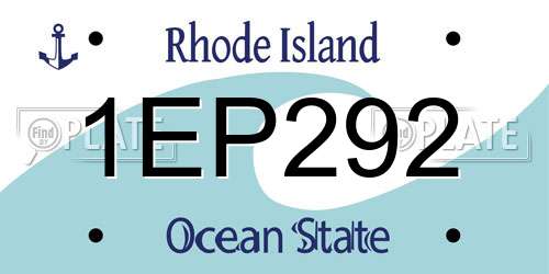 1EP292 Rhode Island License Plate
