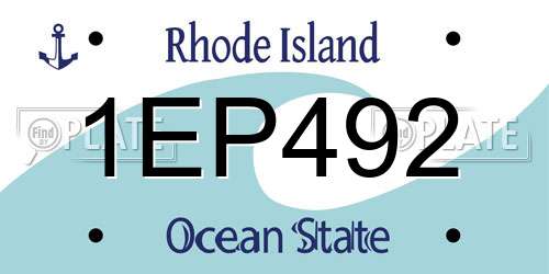 1EP492 Rhode Island License Plate