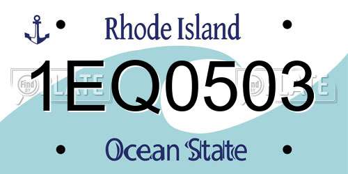 1EQ0503 Rhode Island License Plate