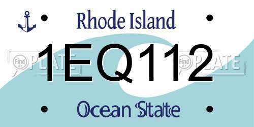 1EQ112 Rhode Island License Plate