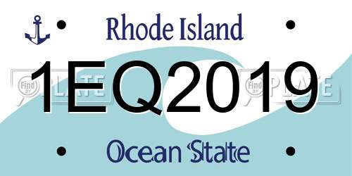 1EQ2019 Rhode Island License Plate
