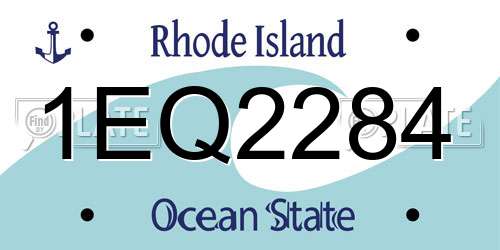 1EQ2284 Rhode Island License Plate