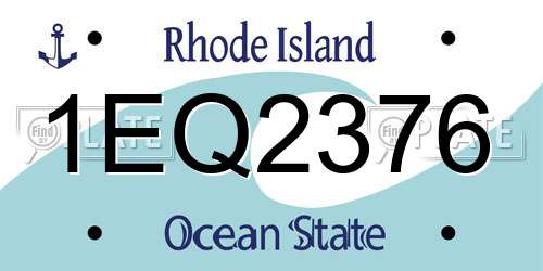 1EQ2376 Rhode Island License Plate