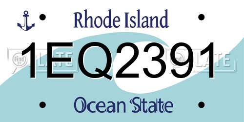 1EQ2391 Rhode Island License Plate