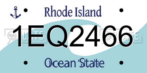 1EQ2466 Rhode Island License Plate
