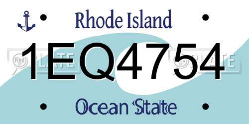 1EQ4754 Rhode Island License Plate