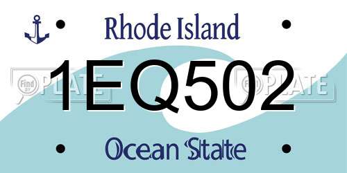 1EQ502 Rhode Island License Plate