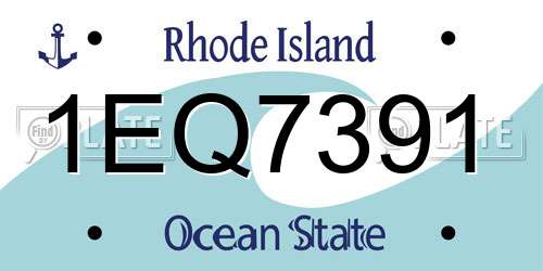 1EQ7391 Rhode Island License Plate
