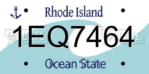1EQ7464 Rhode Island License Plate