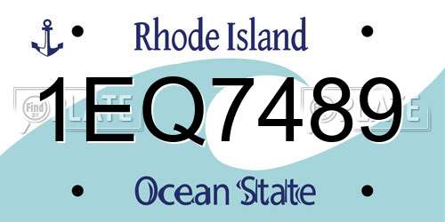 1EQ7489 Rhode Island License Plate