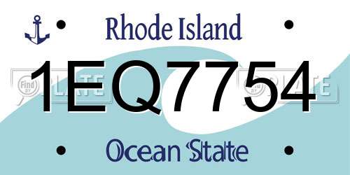 1EQ7754 Rhode Island License Plate