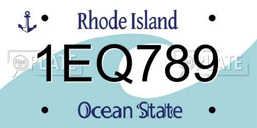 1EQ789 Rhode Island License Plate