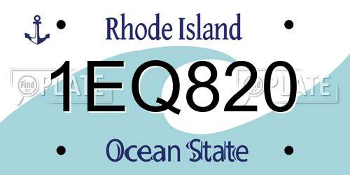 1EQ820 Rhode Island License Plate