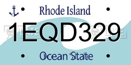 1EQD329 Rhode Island License Plate