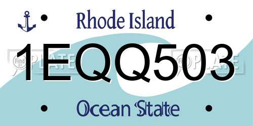 1EQQ503 Rhode Island License Plate
