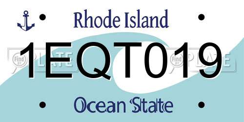 1EQT019 Rhode Island License Plate