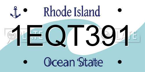 1EQT391 Rhode Island License Plate