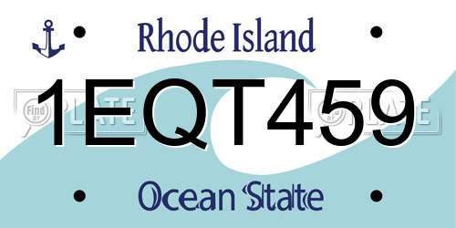 1EQT459 Rhode Island License Plate