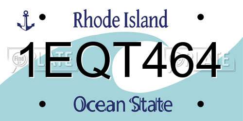 1EQT464 Rhode Island License Plate