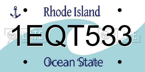 1EQT533 Rhode Island License Plate
