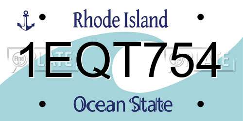 1EQT754 Rhode Island License Plate
